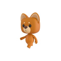 Naklejka premium Cute 3D render Little Dog character walking calmly and comfortably, relaxed and casual mascot style, isolated on white background.