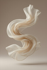 Flowing Sheer Fabric in S- Curve Shape cloth silk