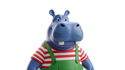 3D Cartoon Hippo Character
