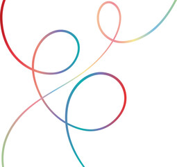 Minimalist modern swirl loop gradient colorful decorative linear squiggle illustration line art vector banner or frame for greeting or flyer © Kati Moth