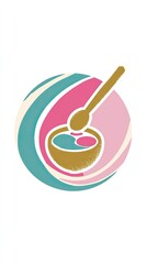 Abstract illustration of a bowl with a spoon