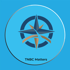 TNBC Matters Compass Logo Design on Blue Background for Triple-Negative Breast Cancer Awareness
