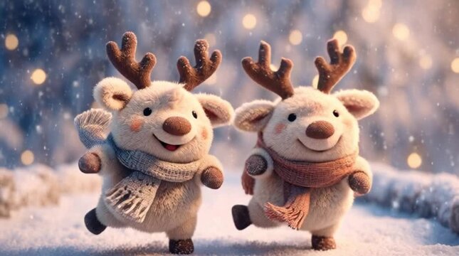 Happy Winter Reindeer Animation