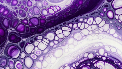Microscopic Purple and White Cell Texture Fluid Art Background