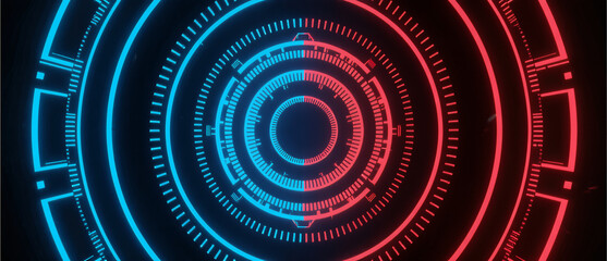 Fototapeta premium Abstract Digital Technology Target HUD Circular UI Interface