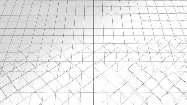 Clean white grid pattern abstract background perspective