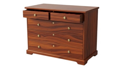 wooden chest of drawers isolated