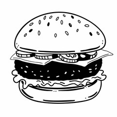 Burger vector on white background