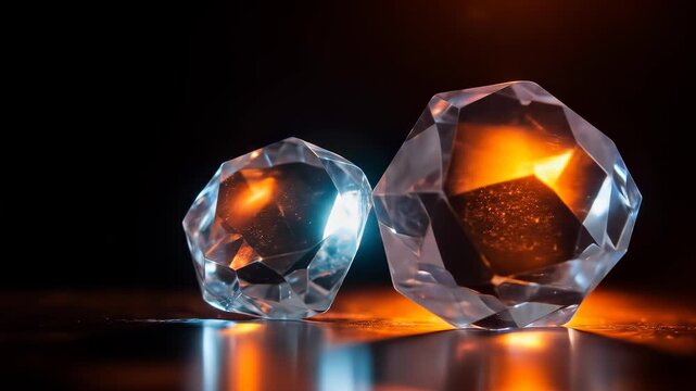 Sparkling diamonds reflecting light, creating a beautiful and captivating display.