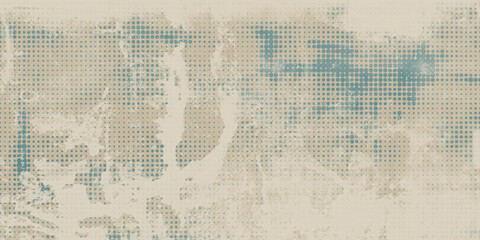 retro sky pattern on old paper texture. raster halftone vintage clouds.