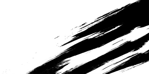 Vector black and white with grunge style, Abstract black and white brush strokes on a canvas with Black ink texture.