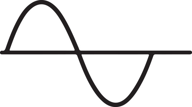Simple sine wave illustration a basic waveform graphic for science and technology concepts isolated on a white background