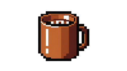 Pixel Art Coffee Mug Isolated