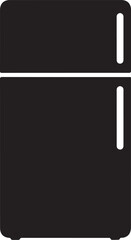 Modern Black Refrigerator Icon Design for Kitchen Appliance