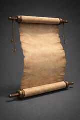 Antique Blank Parchment Scroll Isolated