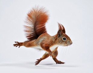 Natural adult red squirrel isolated studio high resolution image