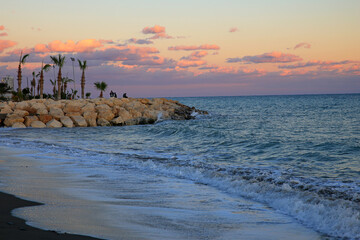 landscape of sunset on the beach 