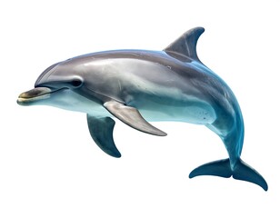 Fototapeta premium Wild dolphin marine animal isolated white studio background high resolution image