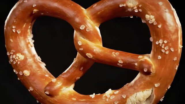Delicious pretzel with salt, a tasty baked snack, perfect for enjoyment and eating.