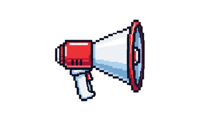 Pixel Art Megaphone Isolated