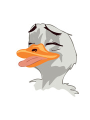 sweet baby duckling happy vector illustration