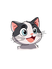cute happy kitten cartoon vector illustration