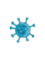 microscopic virus illustration on clean white background