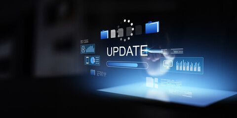 Online Software Update Visualization With Progress Indicator Data And File Management.
