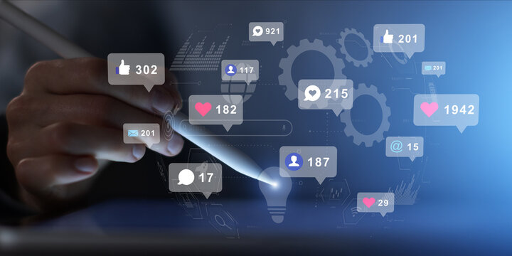 Social Media Interaction Monitoring Interface With Engagement Metrics And Analytics. - Powered by Adobe