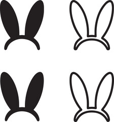 Isolated bunny ears icon, bunny ears easter symbol, bunny ears fun spring holiday celebration design, festive vector branding illustration