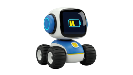 Cute Robot with Low Battery Indicator