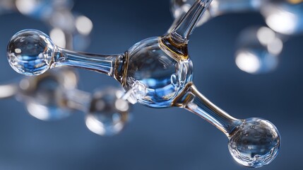 Three dimensional representation of chemical bonds between atomic structures in a macro view