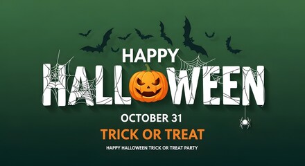 Happy halloween october 31 trick or treat poster design