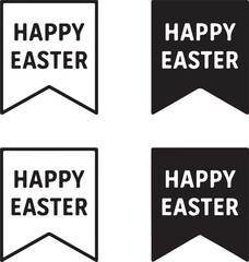 Isolated easter greeting banner icon, easter greeting banner message symbol, easter greeting christian holiday celebration design, festive holiday branding illustration