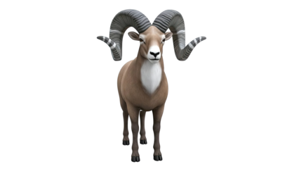 Ram with large curved horns