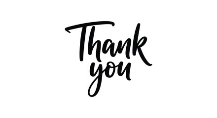 Obraz premium A simple black and white illustration displaying the handwritten phrase thank you