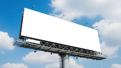 Large empty billboard against blue sky