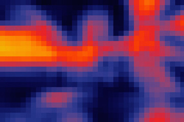 Abstract pixelated mosaic gradient background with a subtle grain noise effect. Trendy pixel art dappled texture for web headers, presentations, and modern posters. Unique vibrant wallpaper design.