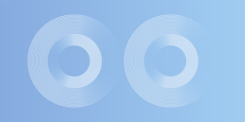 Abstract circle lines on light blue background. Geometric stripe line art design for poster, brochure, cover, website, header, web banner, presentation.