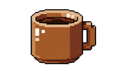 Pixel Art Coffee Mug Isolated