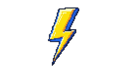 Single Pixel Art Lightning Bolt Isolated