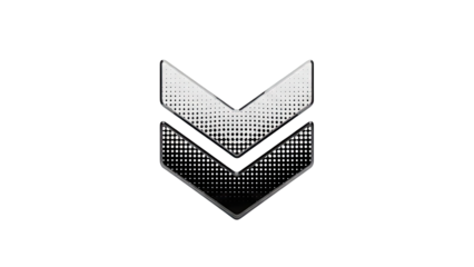 Abstract Chevron Symbol with Halftone Pattern