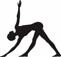 Fototapeta premium Forward Bend Yoga Stretch Pose Silhouette
