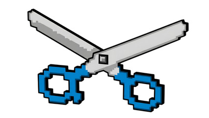 Pixel Art Scissors Isolated