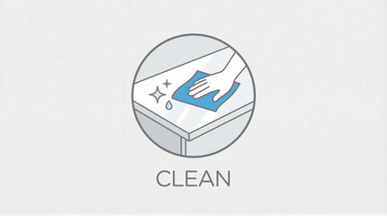 Cleaning action demonstration home environment graphic illustration simple viewpoint hygiene concept for effective living