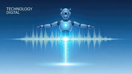 Robot with sound wave and digital technology