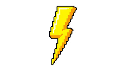 Single Pixel Art Lightning Bolt Isolated