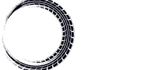 Tire Track Silhouette Vector High-Quality Black and White Icon. Eps 10. modern