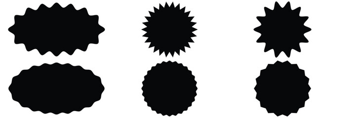 Starburst Sale Price Stickers & Labels Set - Blank Discount Badges & Tags  © MdShoibur