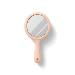 hand mirror 3d rendering isolated on white background cartoon plastic style icon